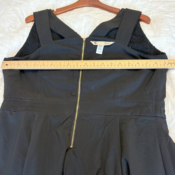 Yumi Black Textured Sequin Fit & Flare Dress - Picture 8 of 13